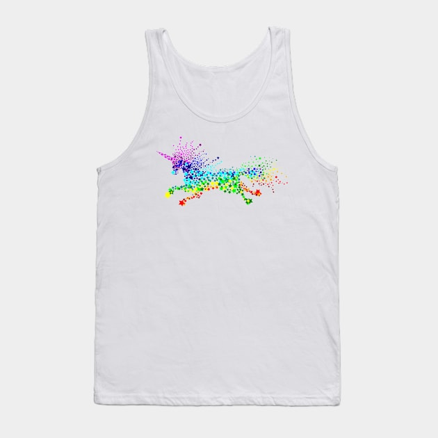 Extremely Starry rainbow Unicorn Tank Top by Condor